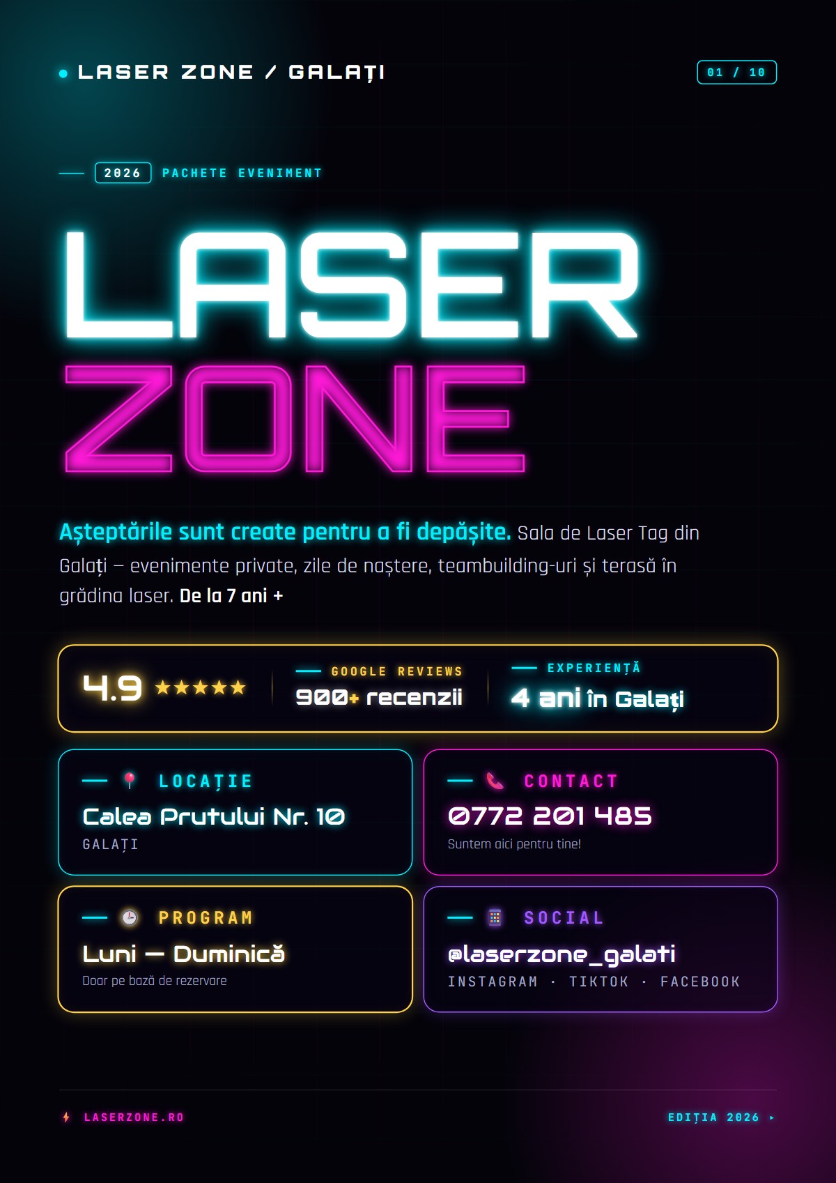 Pachete eveniment Laser Zone — pagina 1