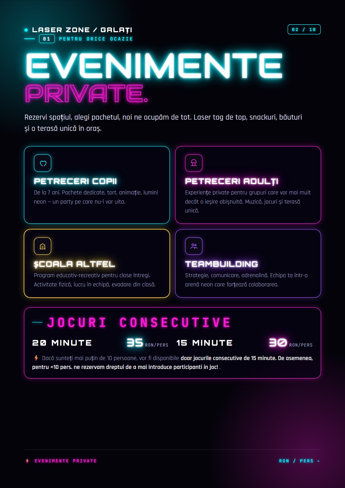 Pachete eveniment Laser Zone — pagina 2